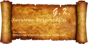 Gerstner Krisztián névjegykártya